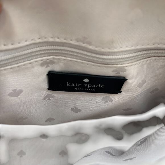 Kate Spade Payton Dome Saffiano Leather Crossbody Bag Gray White - Picture 6 of 8